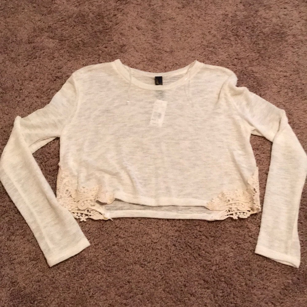Cream Crop Sweater